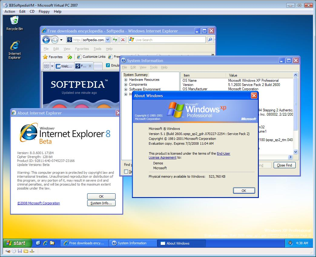 Microsoft Windows Xp Professional Sp2 Internet Explorer 8 Free Download