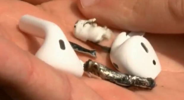 This is what the AirPods look like following the blast