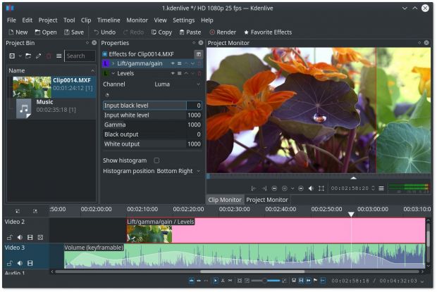 Kdenlive non-linear video editor