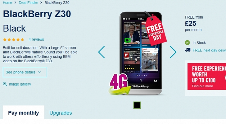 BlackBerry Z30 Sees Price Cut in the UK - Softpedia