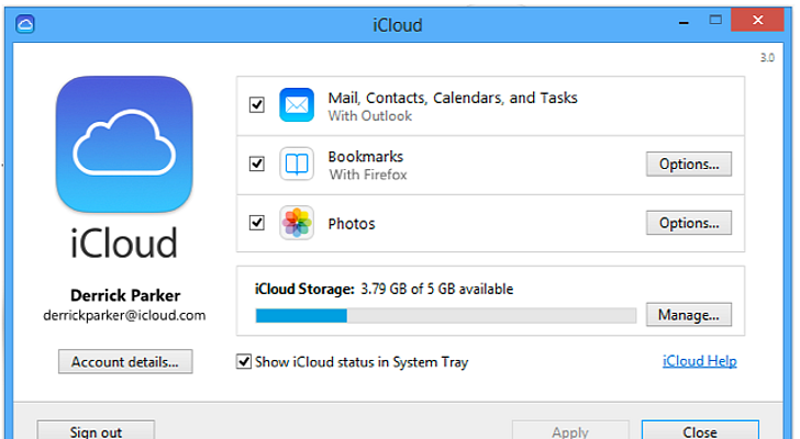 Download iCloud Control Panel 3.0 for Windows