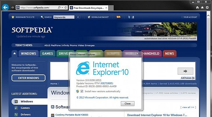 Internet Explorer Update