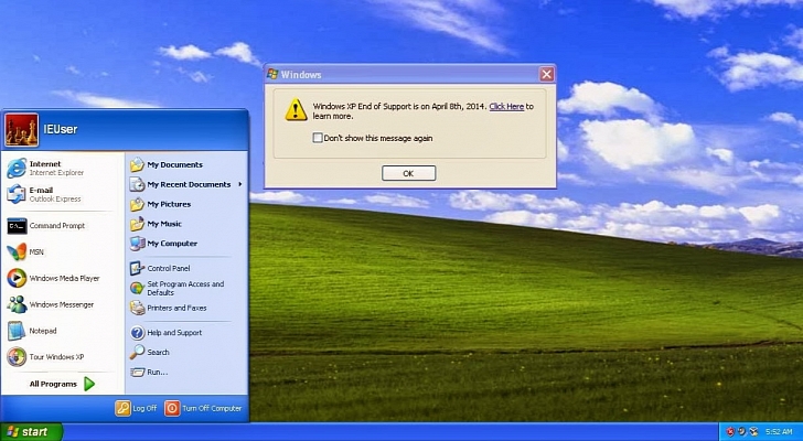 Windows XP upgrade notifications will be provided starting March 8