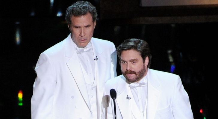 Will Ferrell and Zach Galifianakis make a splash and a lot of noise at the Oscars 2012