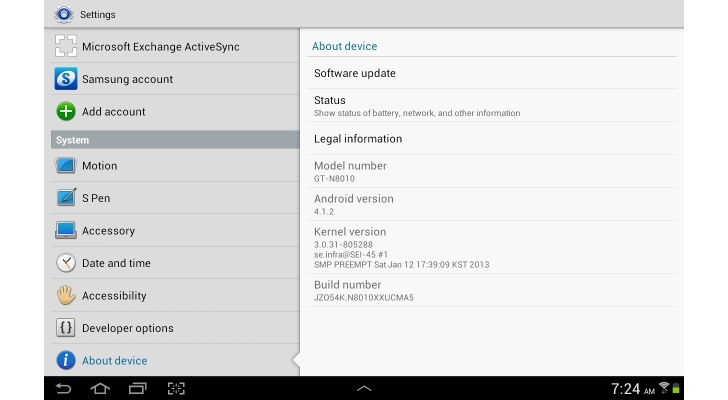 Samsung Galaxy Note 10.1 Receiving Android 4.1.2 Jelly Bean Update in