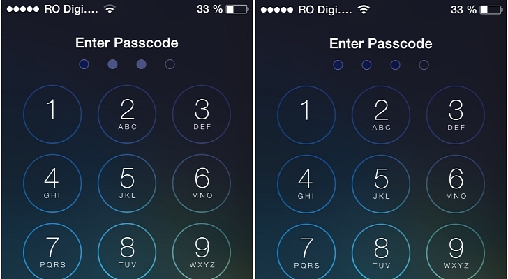 iOS 7 Beta 4 Passcode Lock screenshots