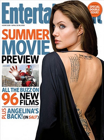 angelina jolie tattoos on back. Image comment: Angelina Jolie