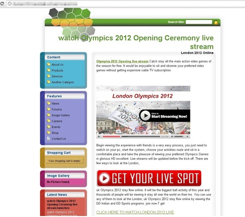 Olympics streaming website