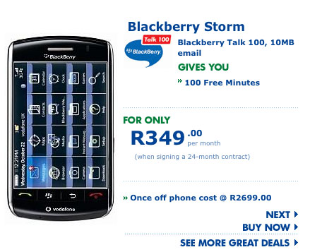 BlackBerry Storm Available at Vodacom South Africa