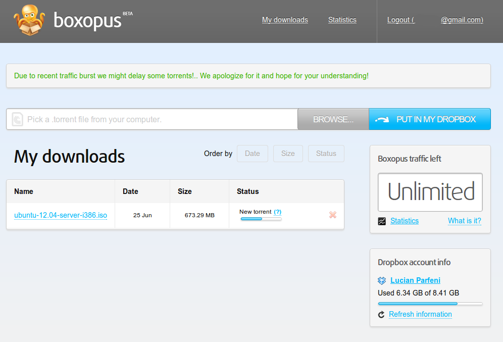 Boxopus downloads your BitTorrent files straight to Dropbox