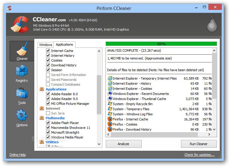 Piriform ccleaner will not run on windows 7 - Windows free download ccleaner slim 5 23 ua skachat para meia