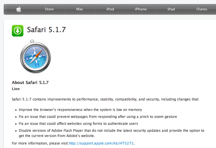 Apple Safari 5.1.7 -  9