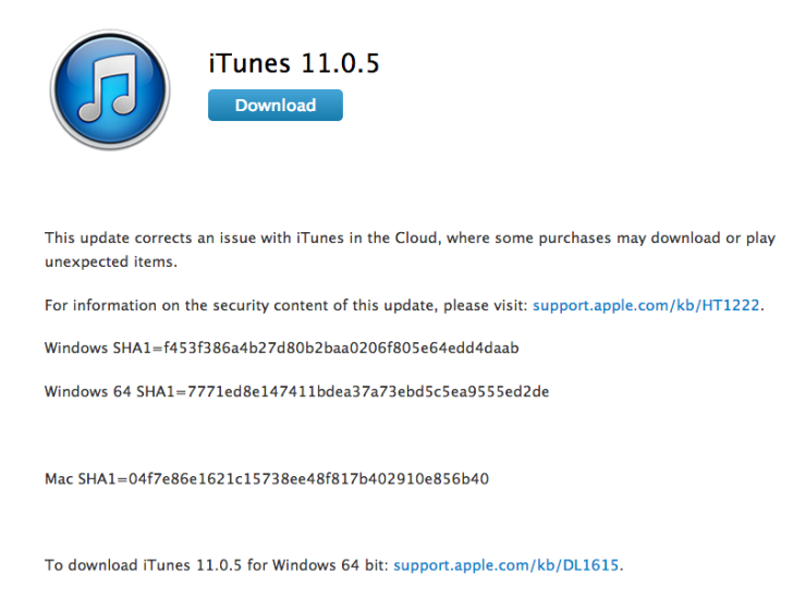 Apple itunes 11 0 5 for windows xp 7 and 8