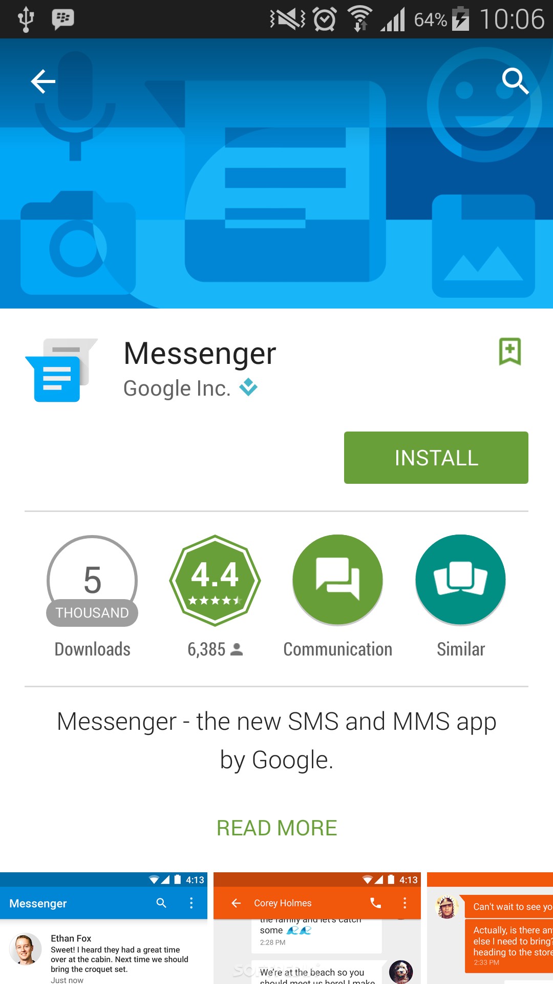 Google Releases “Messenger” App for Android That May Replace Hangouts1080 x 1920