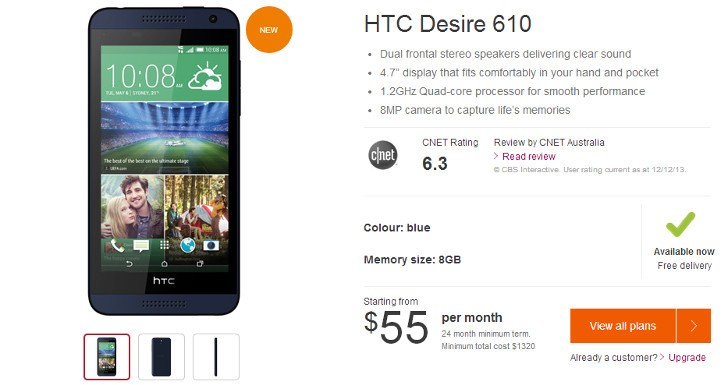 HTC Desire 610 Officially Introduced in Australia, on Sale ...