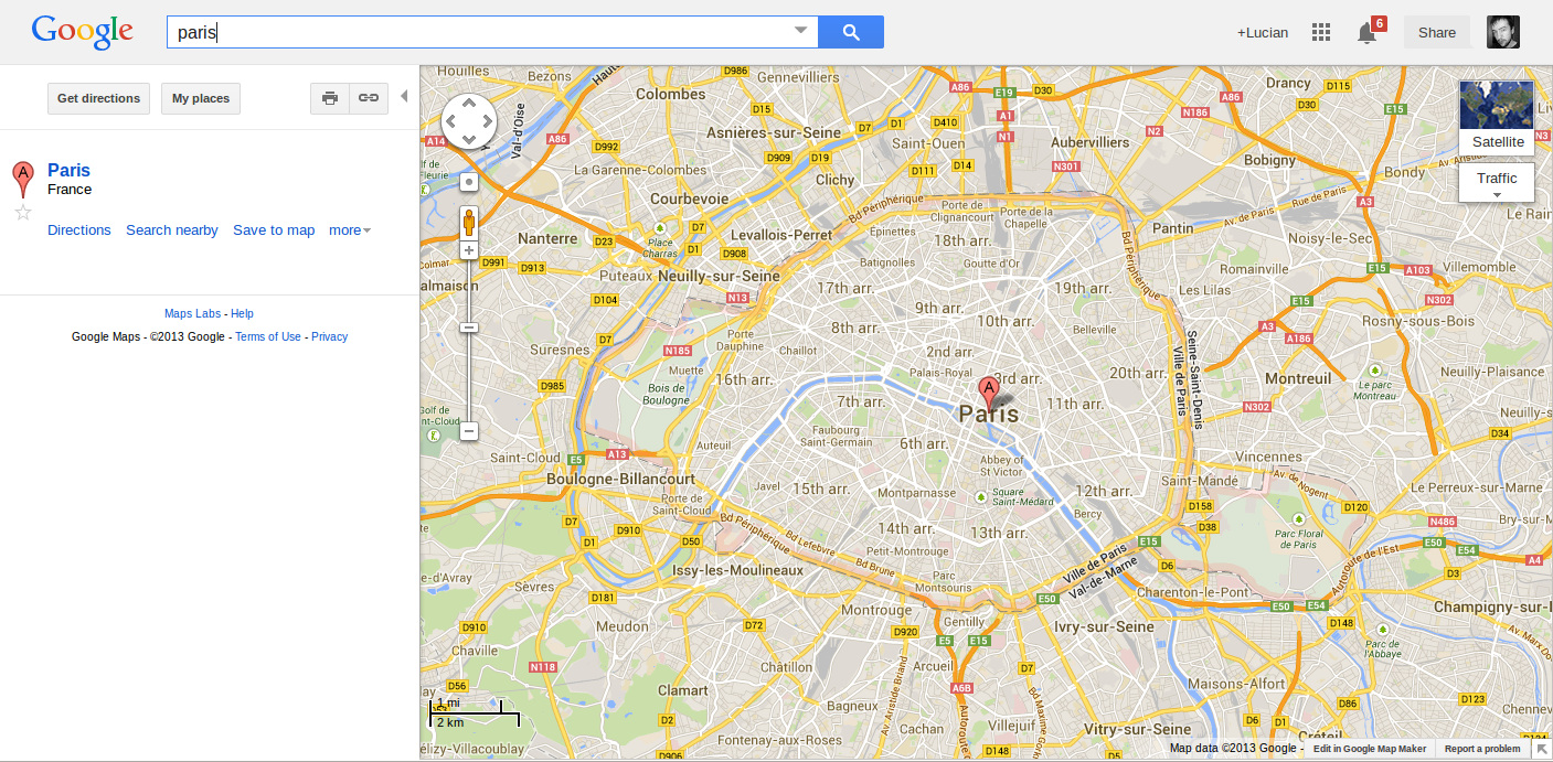 3 Maps Google The classic Google Maps with the new map colors and the new header without the navbar