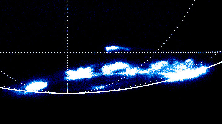  Imagen de Hubble que muestra los destellos de las auroras de Júpiter