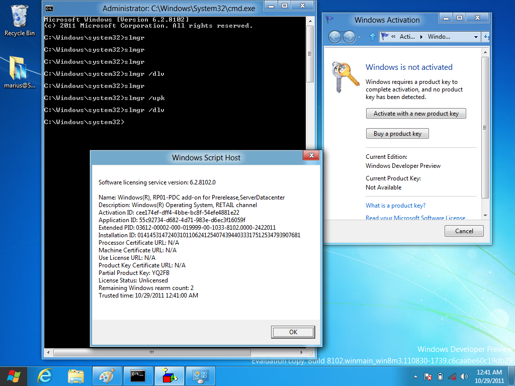 Windows 7 Developer Activation - kb780190 32