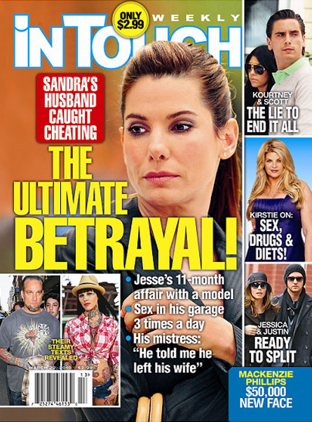 wife Sandra Bullock with a tattoo model Image credits InTouch Magazine