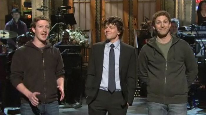 Image comment: Clash of the Bergs on SNL: Mark Zuckerberg, Jesse Eisenberg