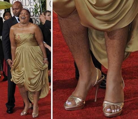 Mo'Nique Flaunts Leg Hair at Golden Globes 2010
