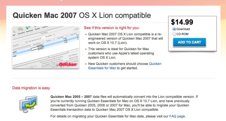 Upgrading quicken 2007 for mac