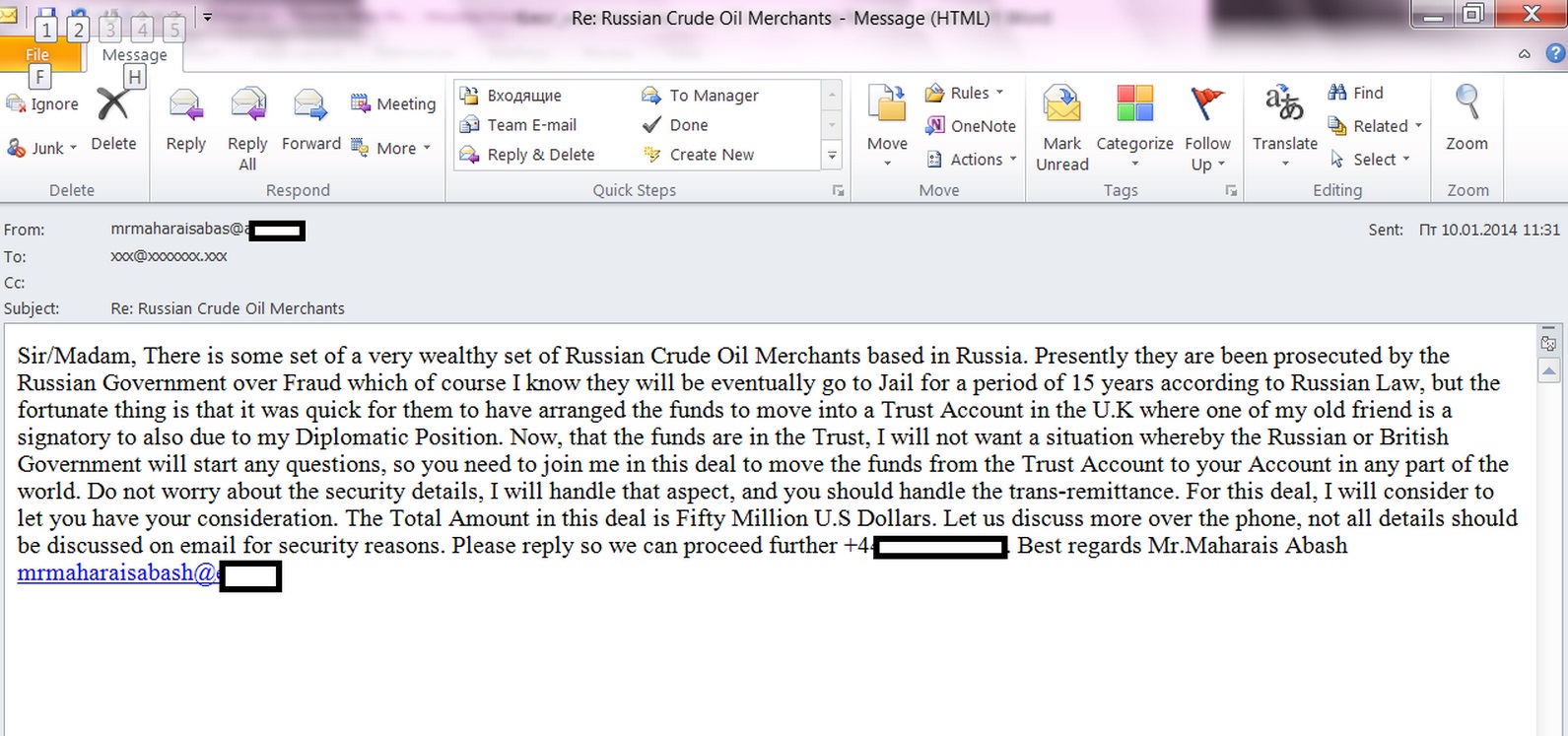 Russian Scams Review Email 19