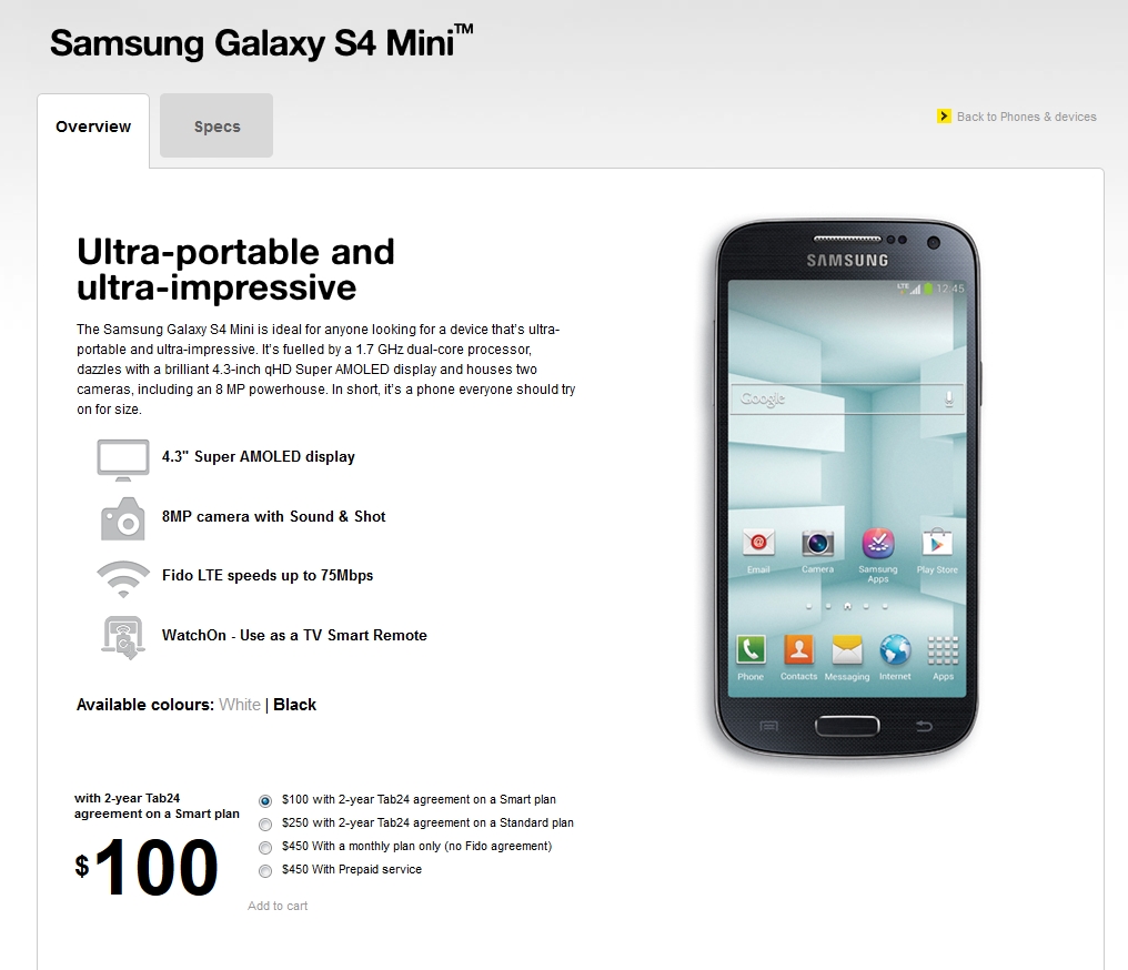 Samsung Galaxy S4 mini Now Available at Fido in Canada
