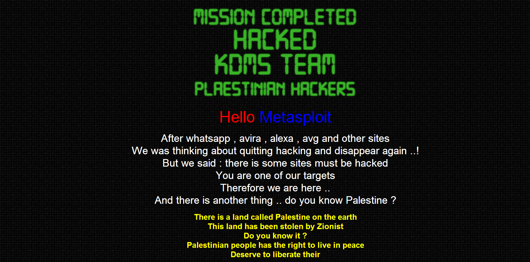 A lot of websites defaced this week by KDMS Team