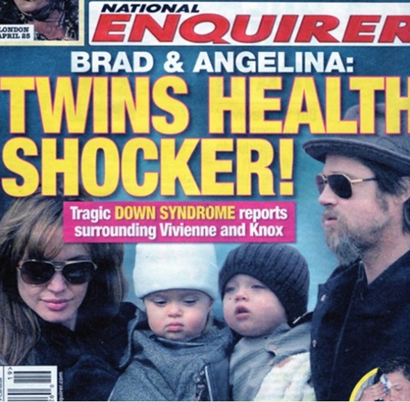 brad pitt and angelina jolie twins have down syndrome. and Brad Pitt#39;s twins