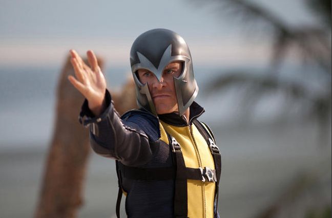 Erik becomes Magneto and dons his trademark  helmet