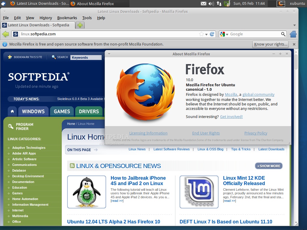 Скриншоты Xubuntu 12.04 LTS