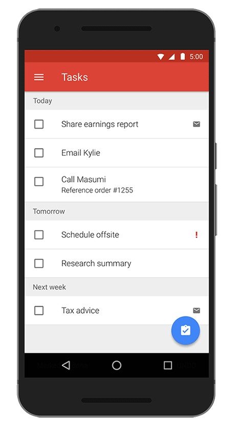 Gmail for Android Updated with Support for Exchange Tasks