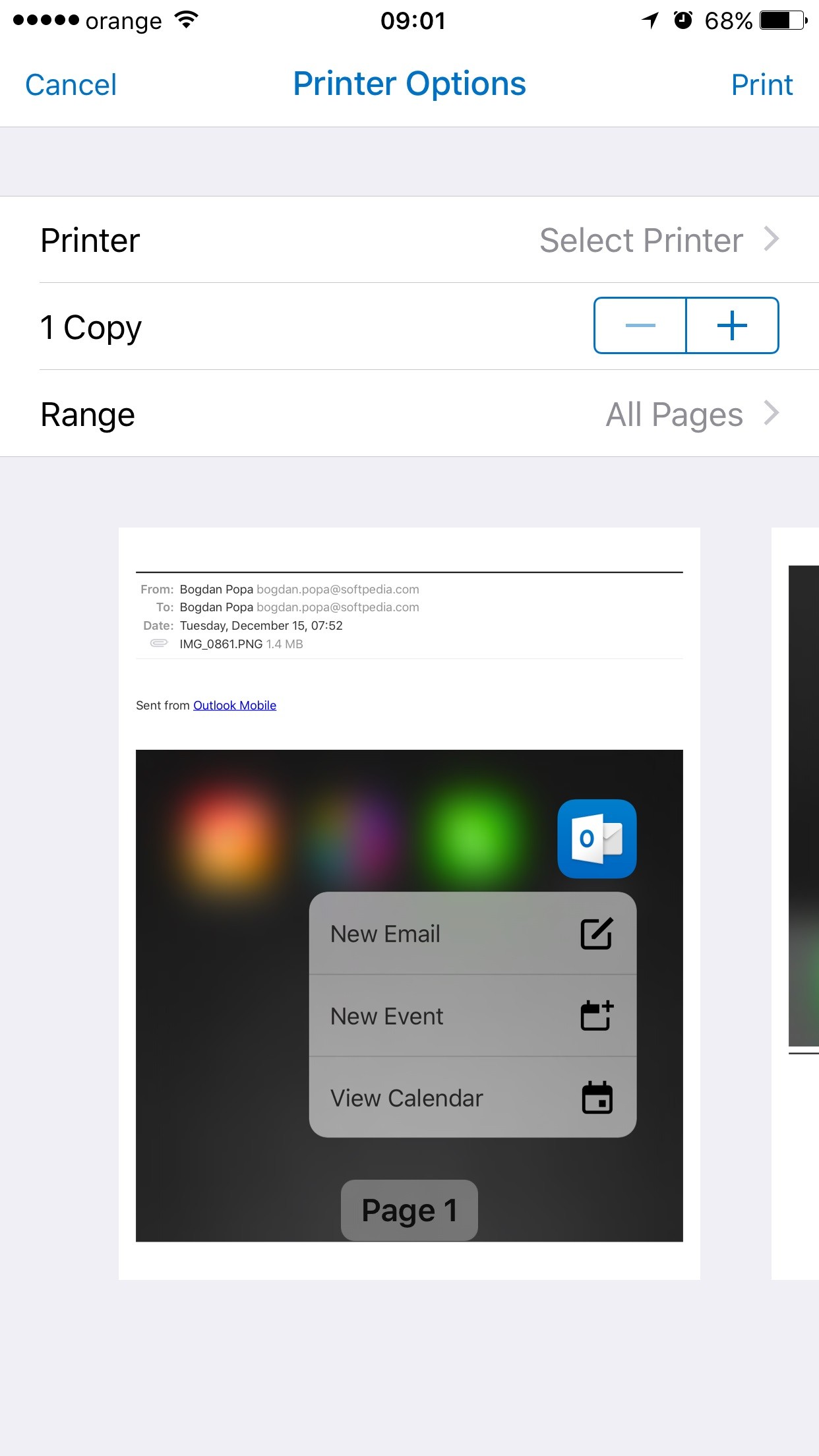 Microsoft Updates Outlook for iOS with 3D Touch Support