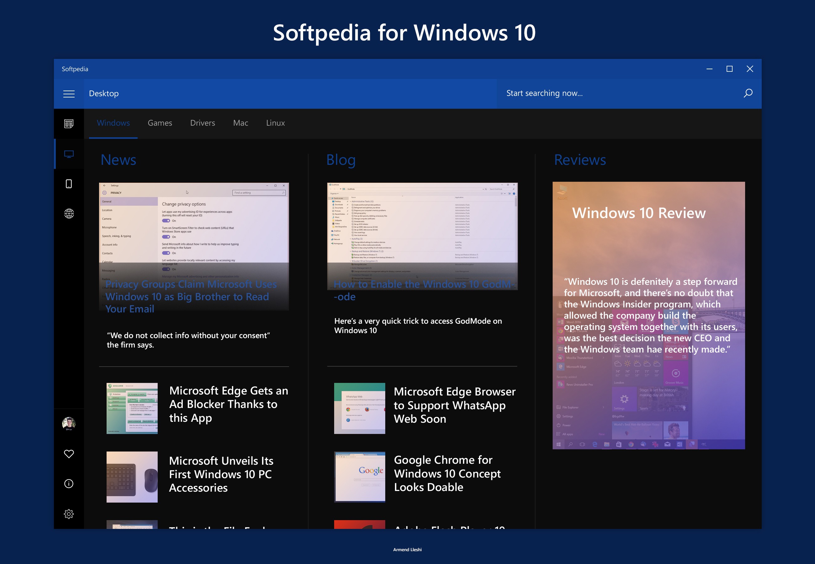 Softpedia Windows 10 App Concept Looks Yummy