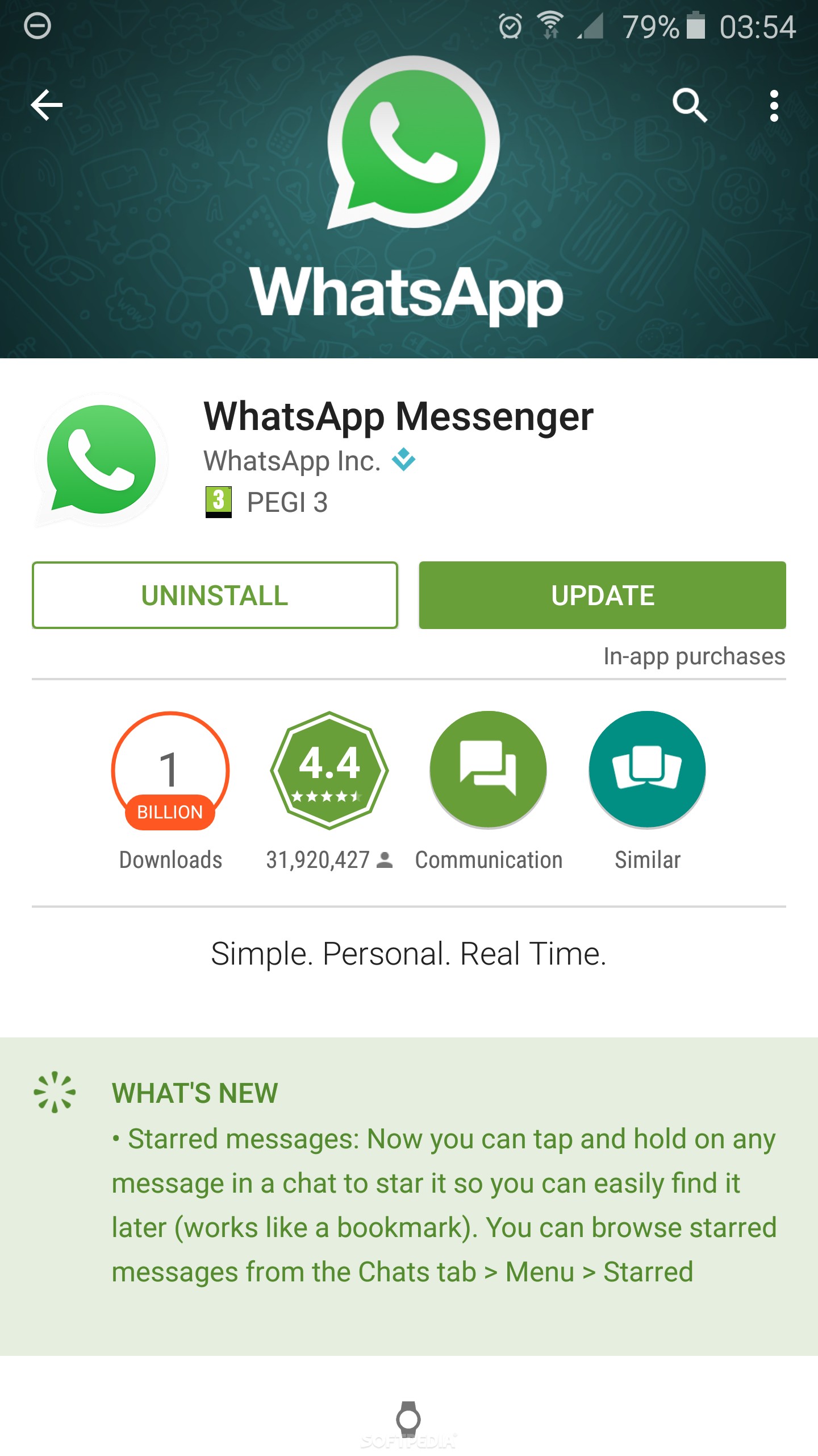 whatsapp for android receives update that adds starred